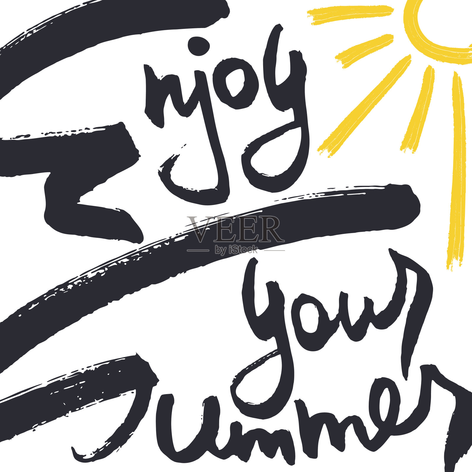 享受你的夏日创意卡片。插画图片素材