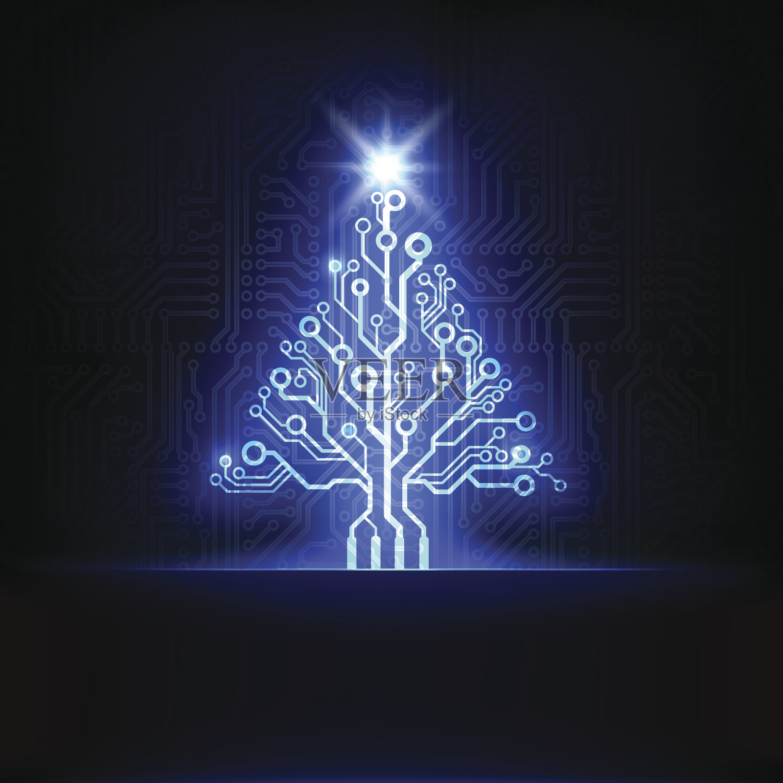 线路板圣诞树设计元素图片