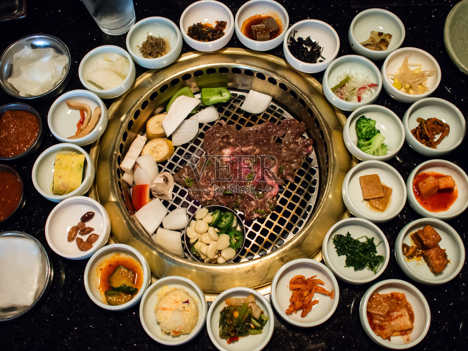 韩式烧烤配菜照片摄影图片