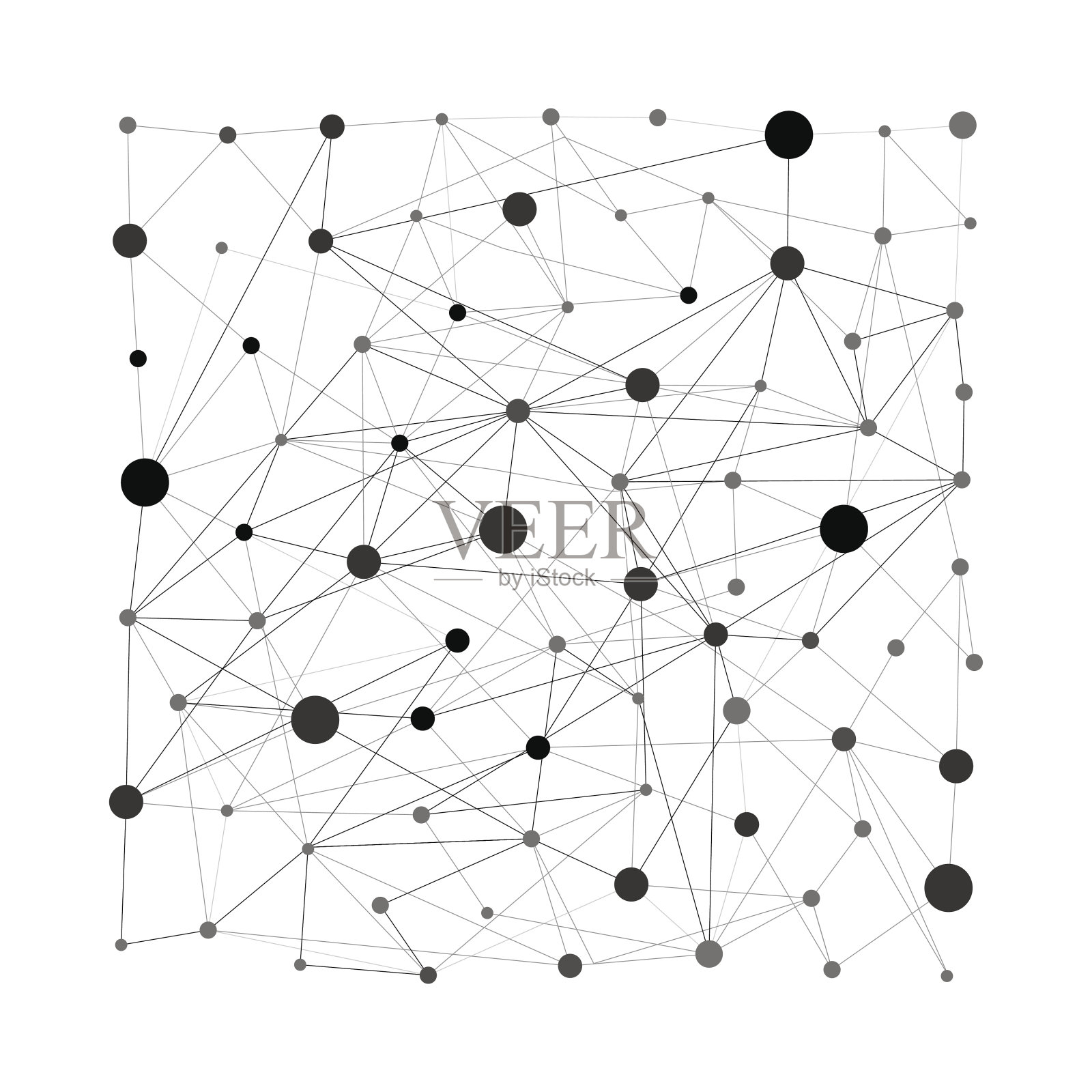 线框网格正方形多边形元素。立方体与连接的线和点。矢量图插画图片素材