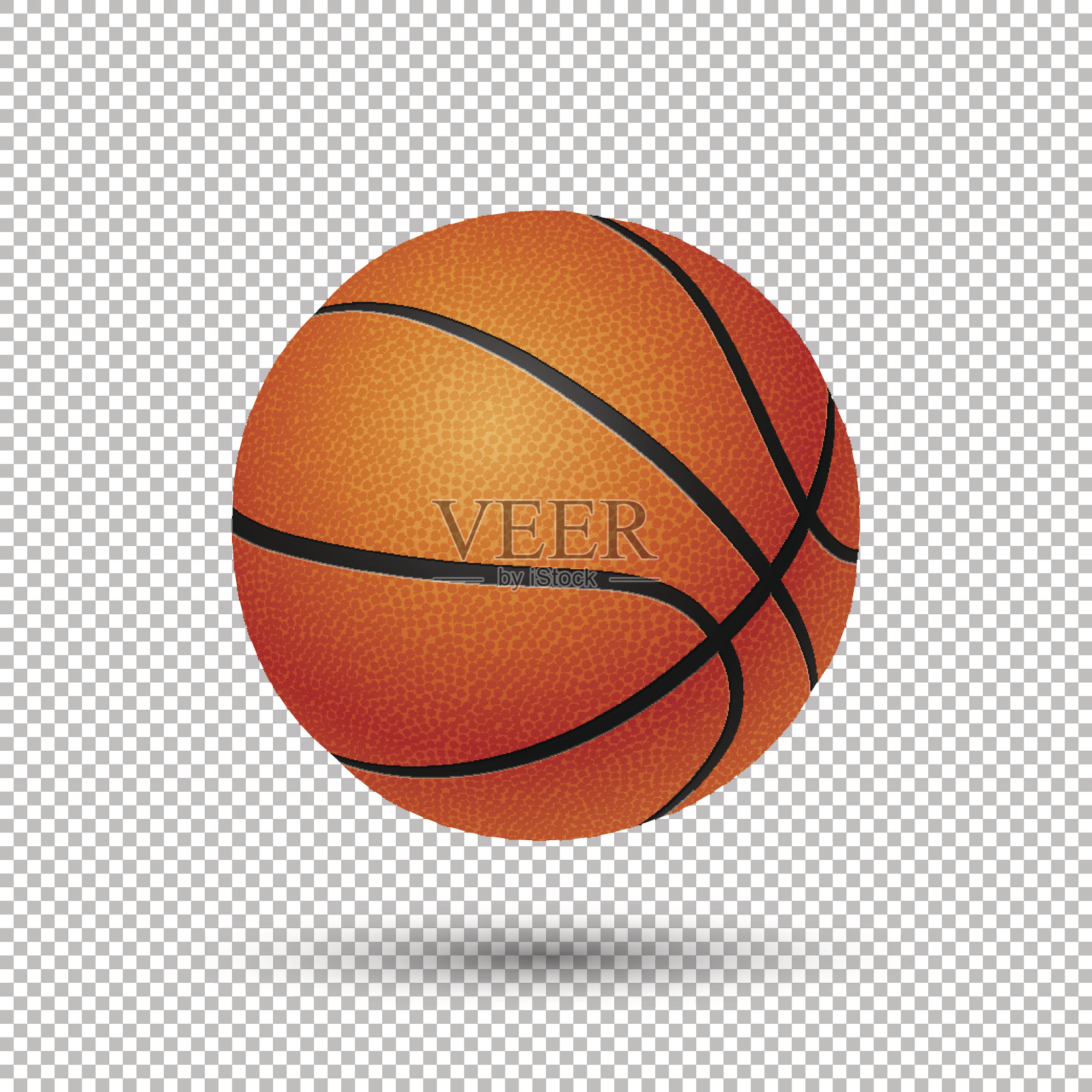 矢量现实飞行篮球特写孤立在透明的背景。EPS10中的设计模板设计元素图片