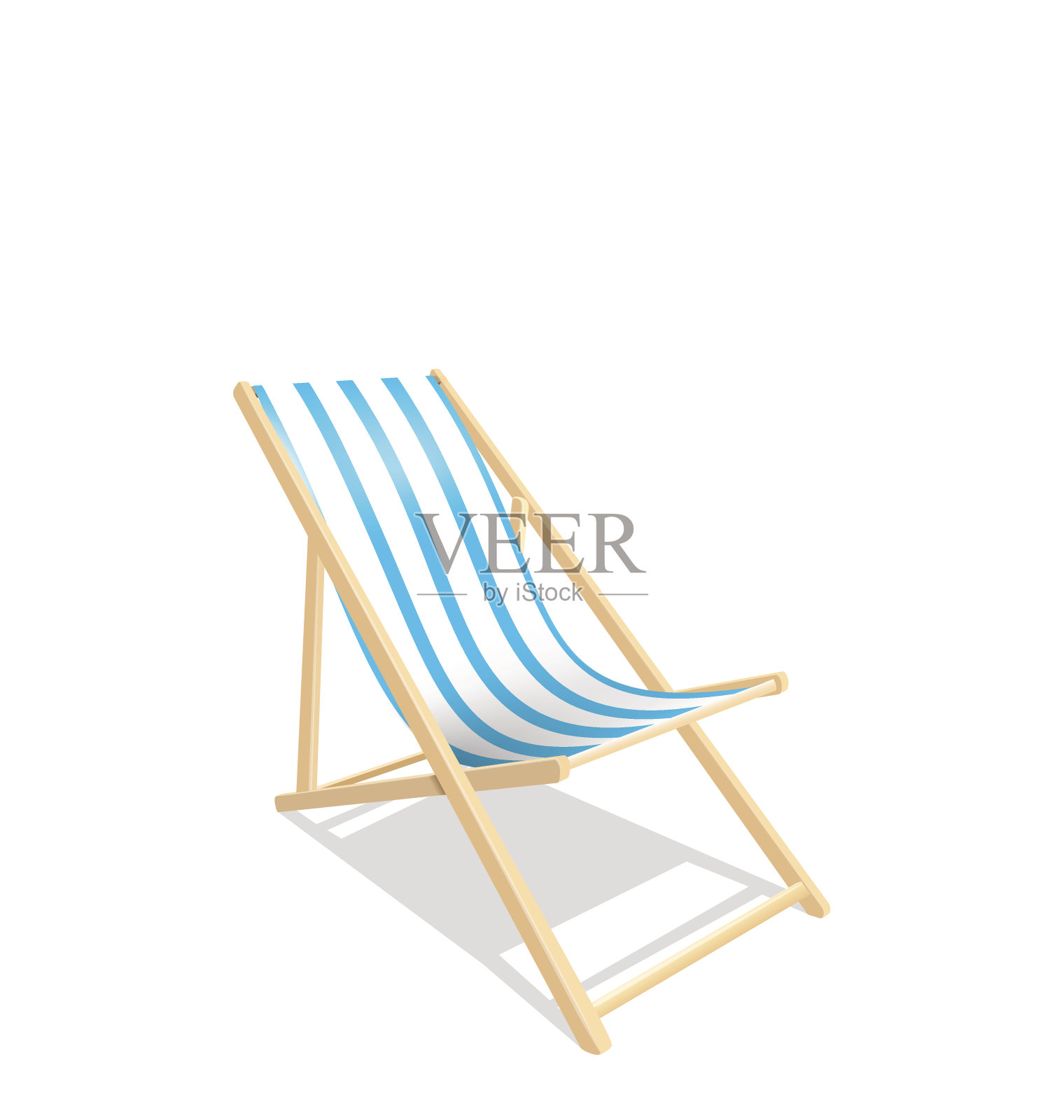 木制沙滩躺椅孤立的白色背景设计元素图片