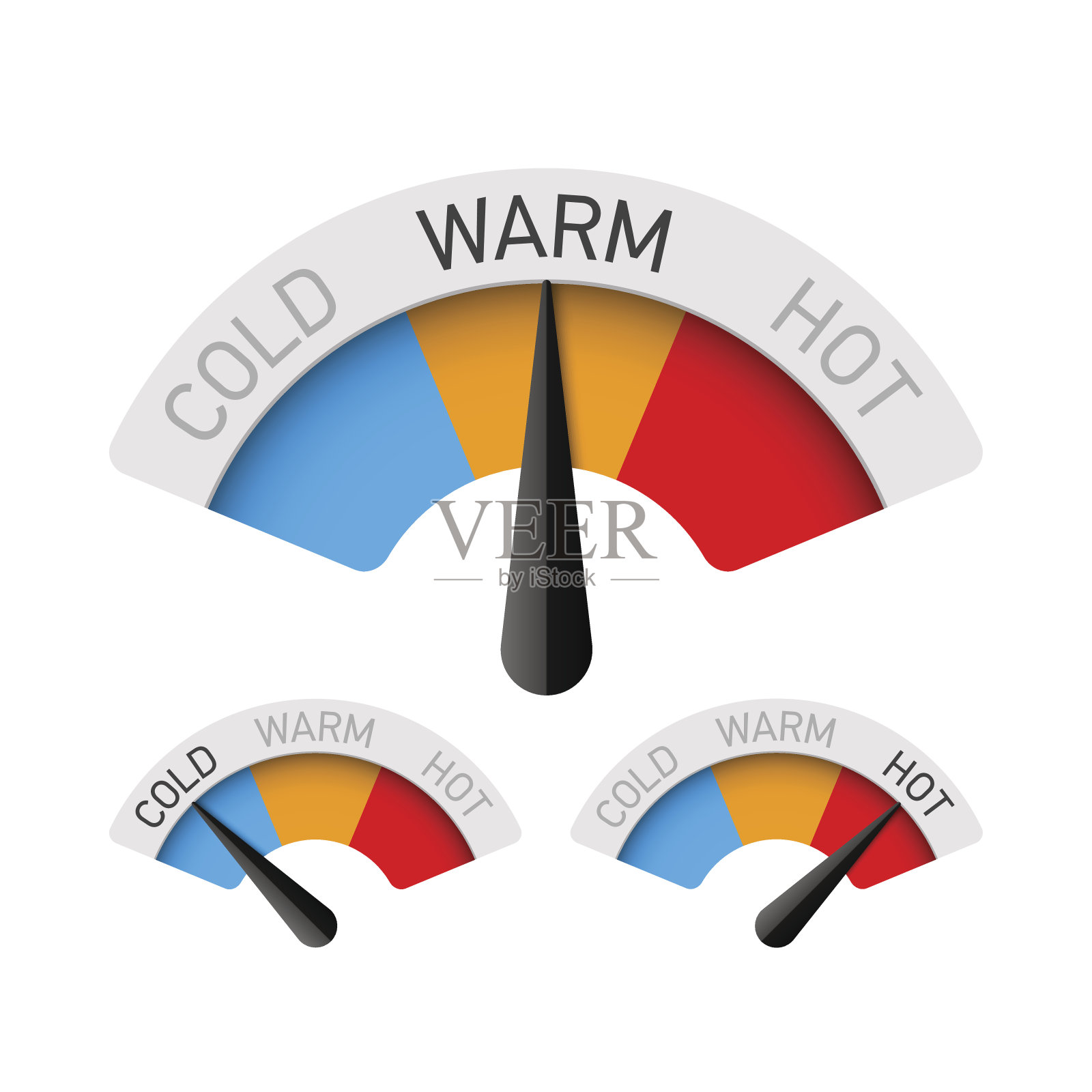 冷、暖、热温度表插画图片素材