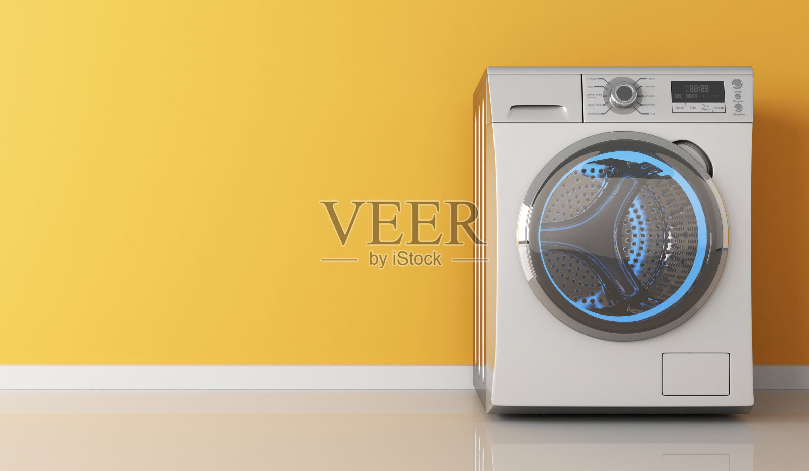 现代的衣服洗衣机插画图片素材