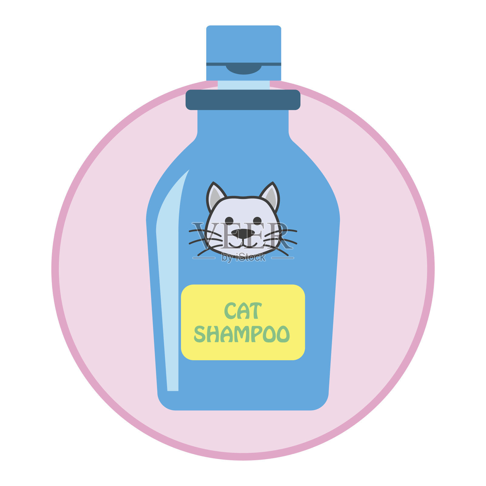 猫洗发水/宠物玩具配件。矢量图插画图片素材