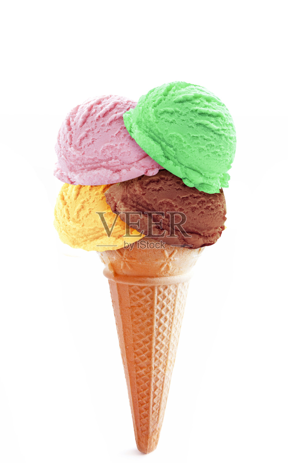 什锦甜筒冰淇淋照片摄影图片
