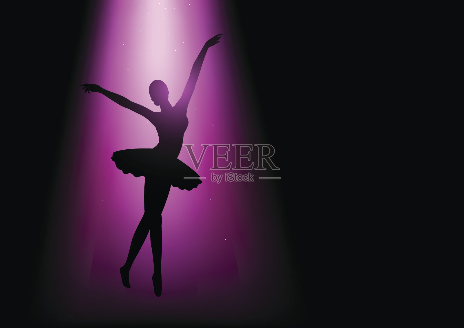 一个芭蕾舞演员的剪影插图插画图片素材