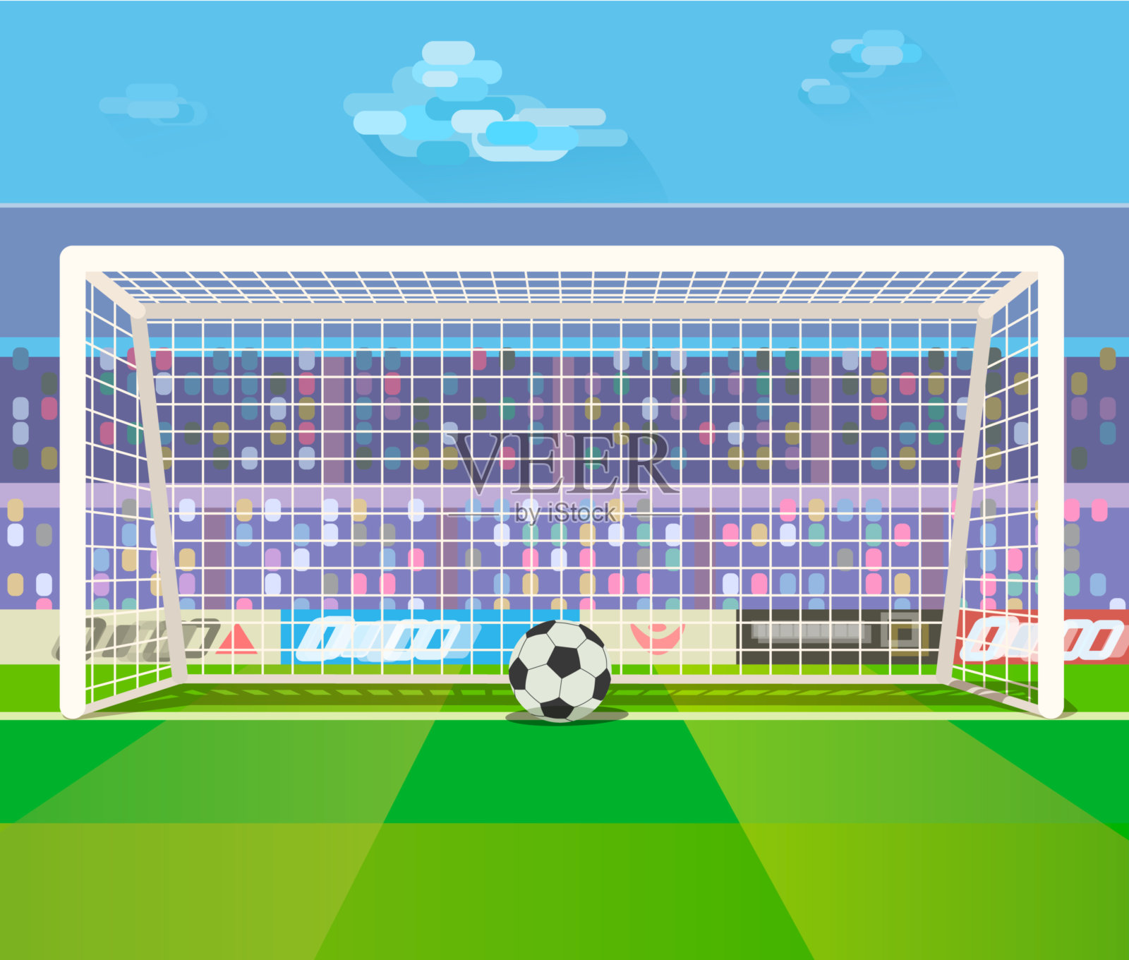 球在体育场的大门插画图片素材