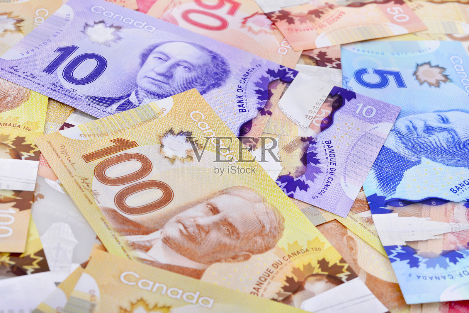 加拿大纸币(CAD)背景照片摄影图片
