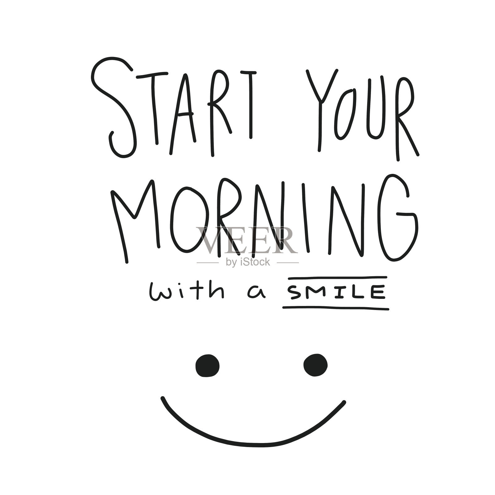 用微笑的话语和表情开始你的早晨设计元素图片