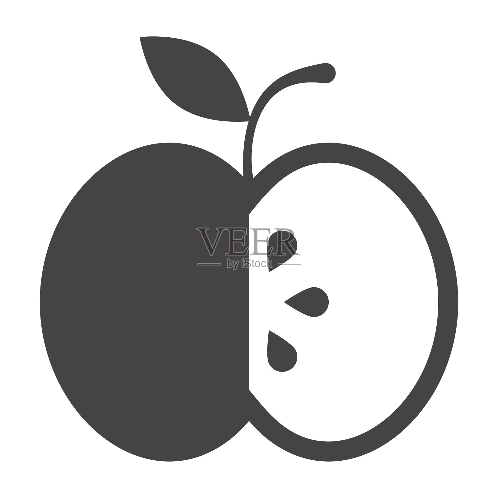 黑色的苹果图标插画图片素材