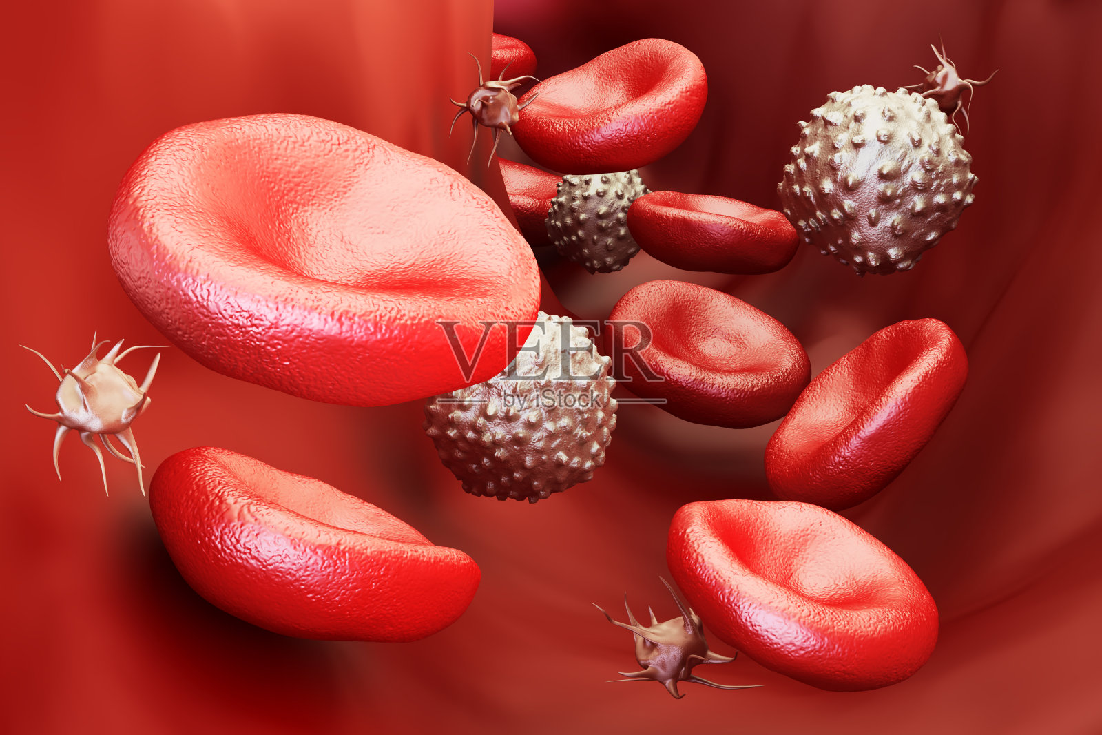 血细胞背景，3D渲染照片摄影图片