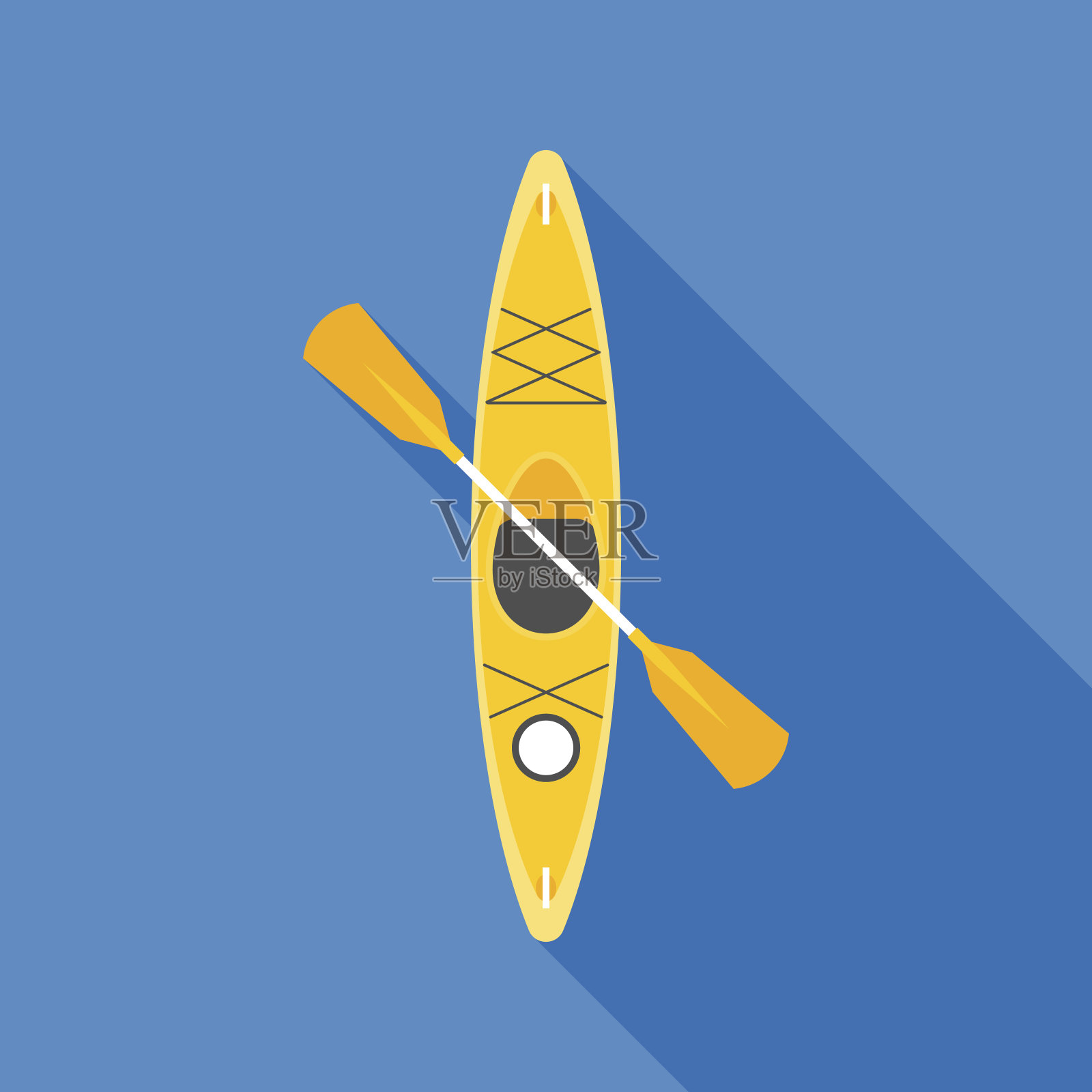 带桨黄色皮艇设计元素图片