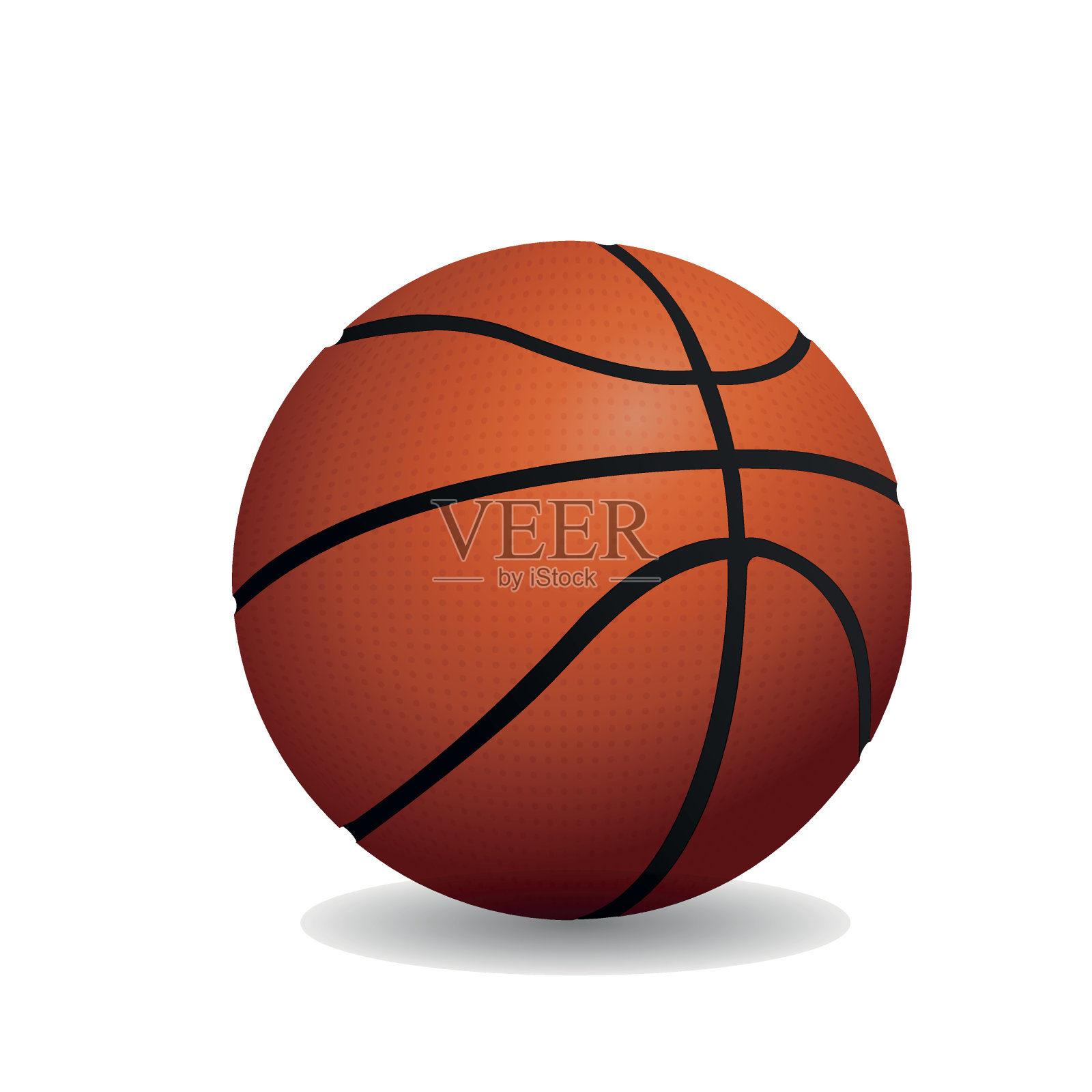 真实的篮球孤立在白色的背景插画图片素材