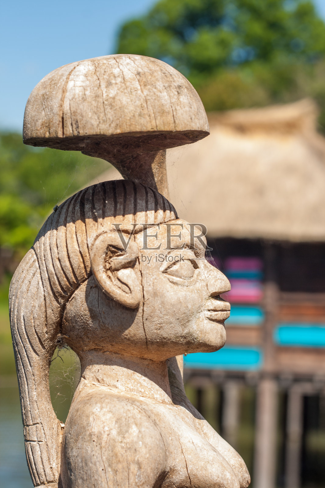 非洲手工木雕人物照片摄影图片