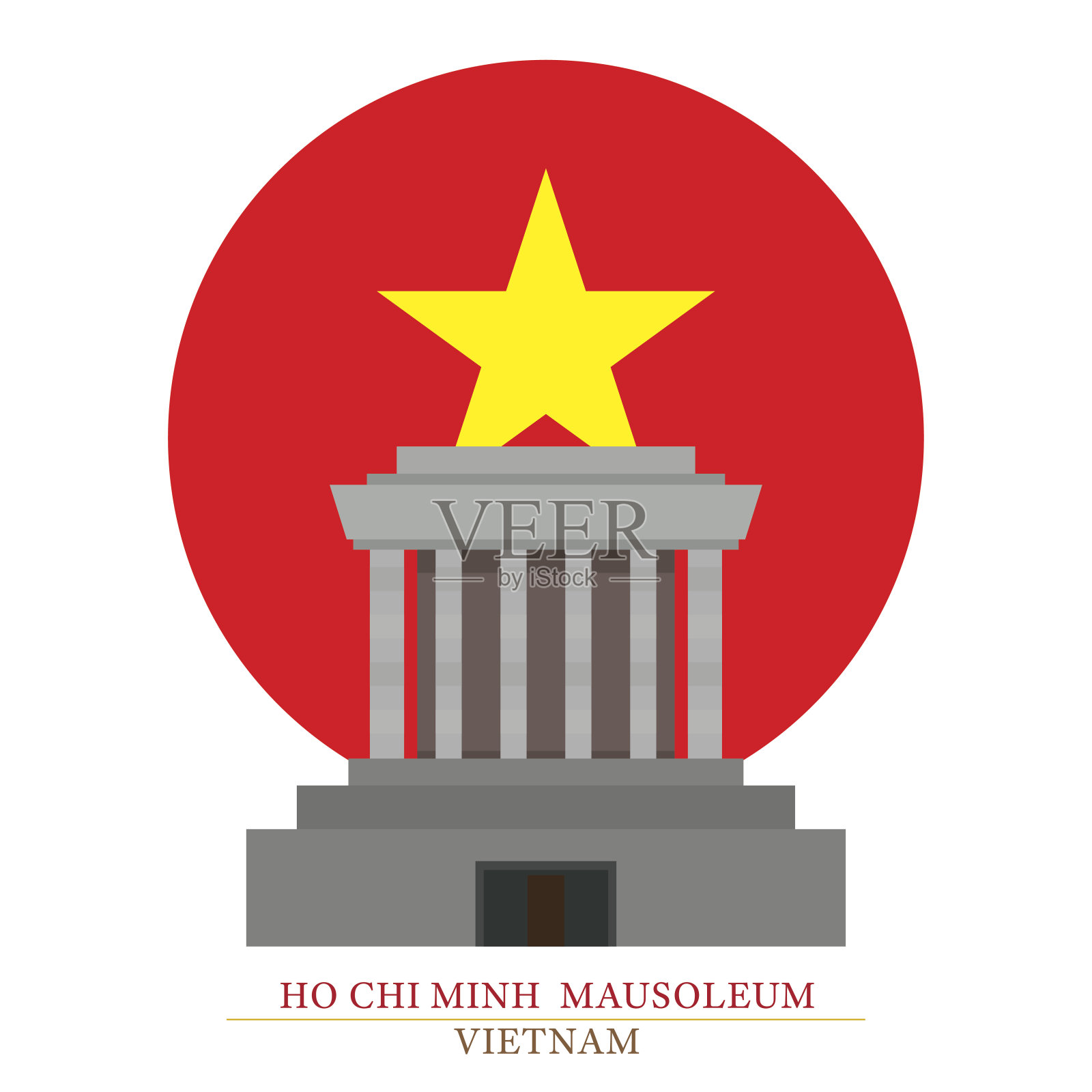 越南河内胡志明市陵墓插画图片素材