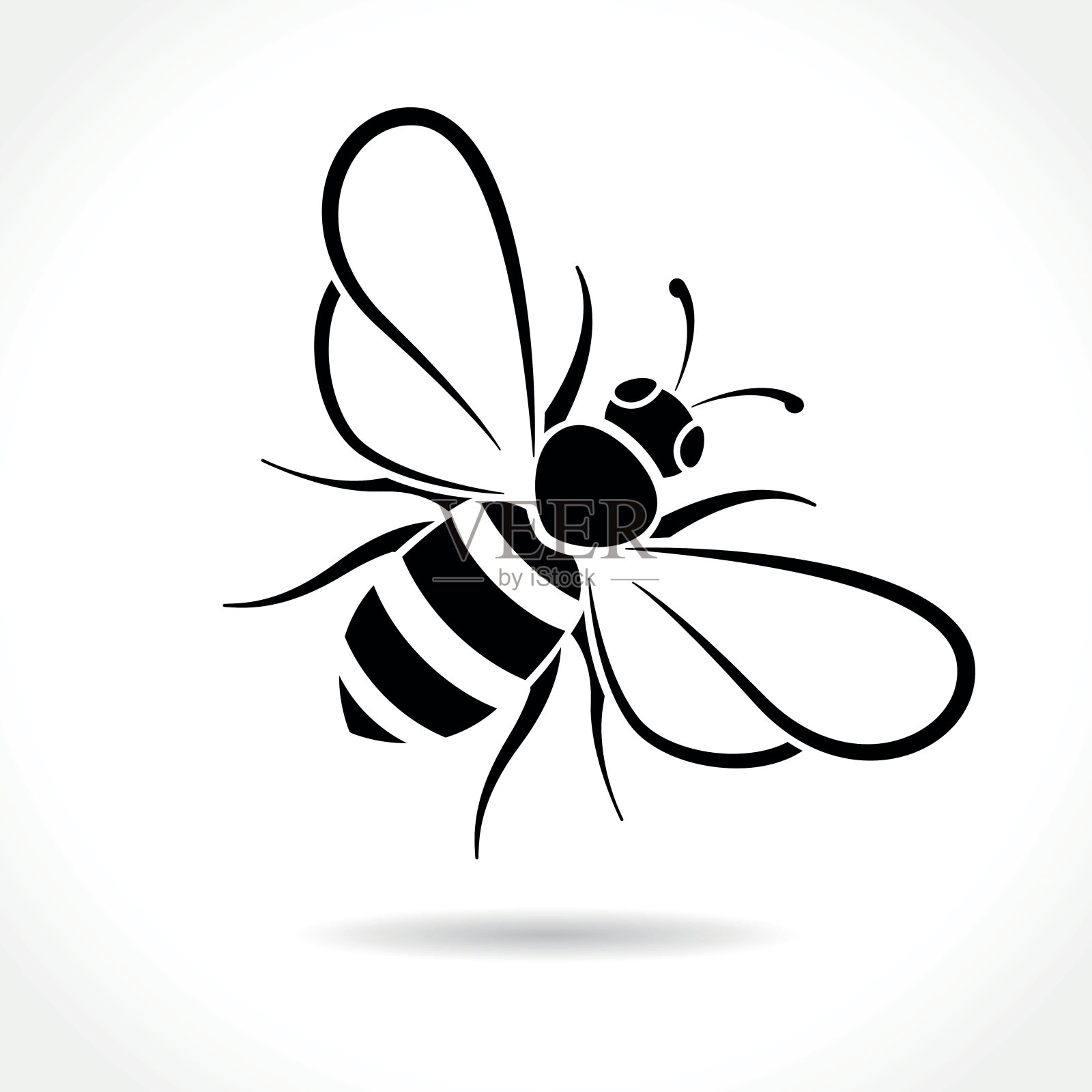 蜜蜂图标在白色的背景设计元素图片