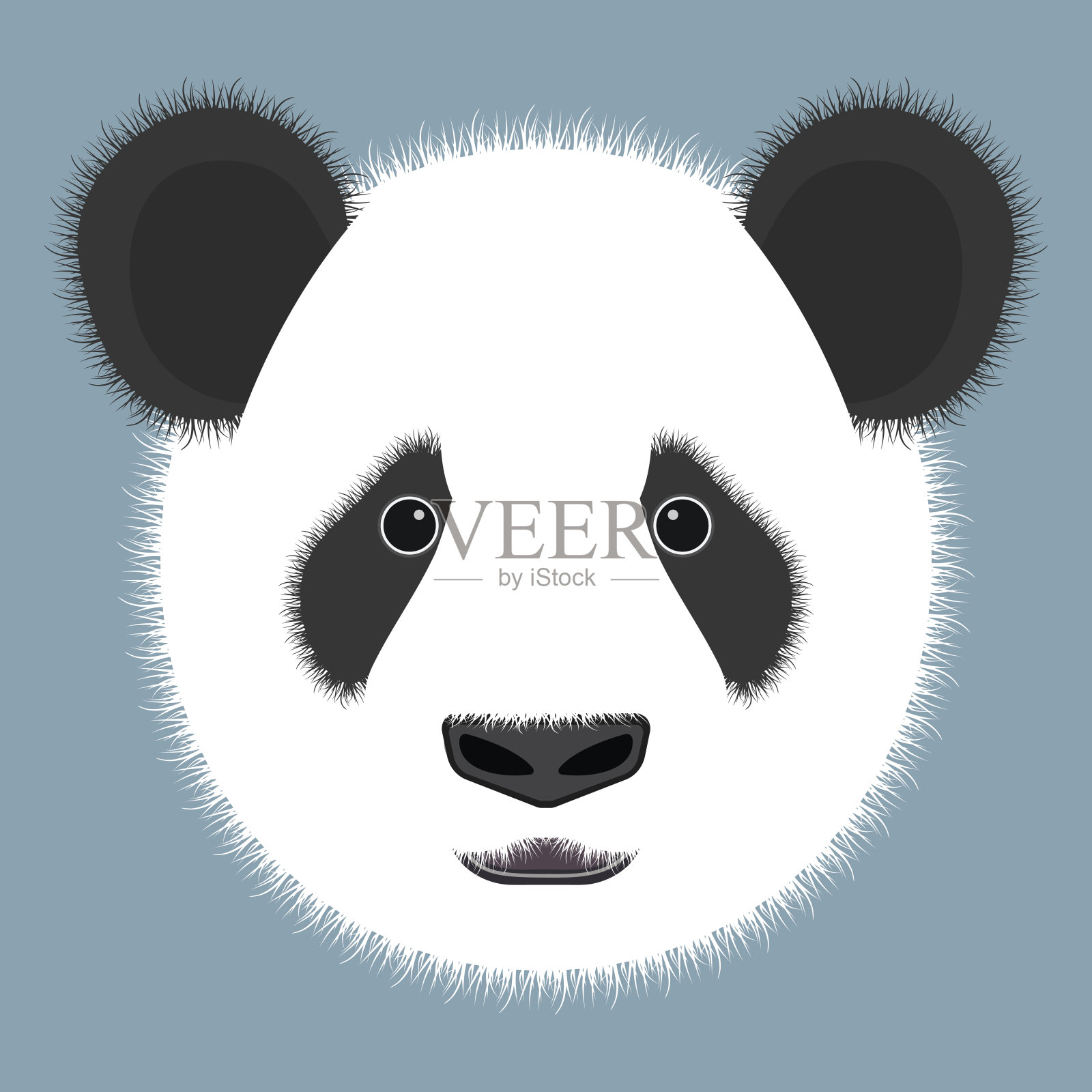 熊猫孤立的颜色背景。矢量插图。设计元素图片