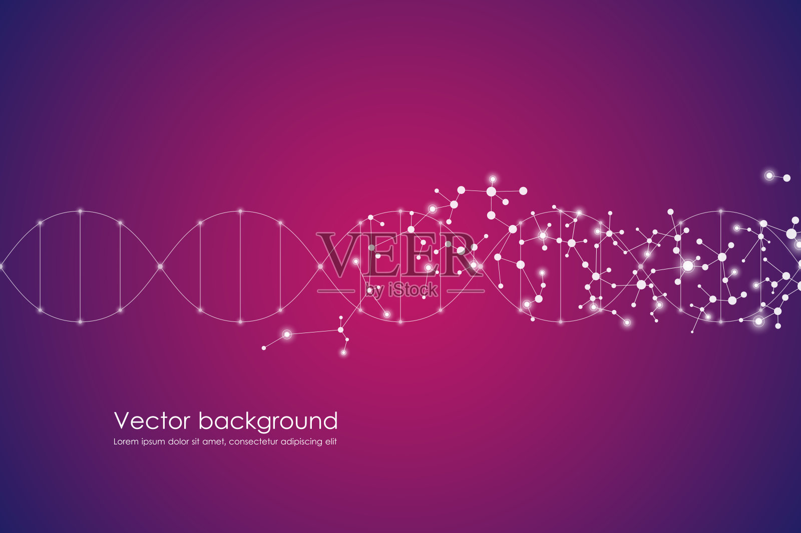 摘要分子背景，遗传和化学化合物，连接线与点，医学，技术和科学概念，矢量插图插画图片素材