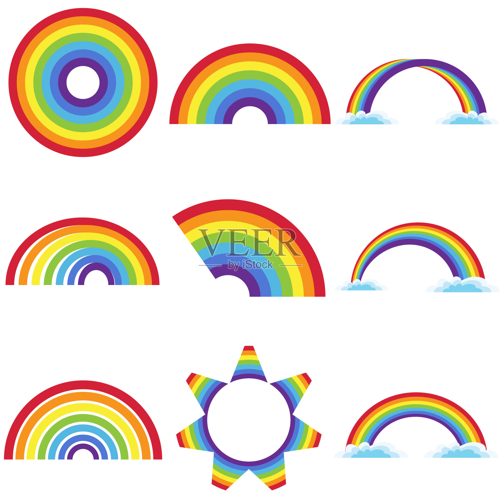 彩虹图标设计元素图片