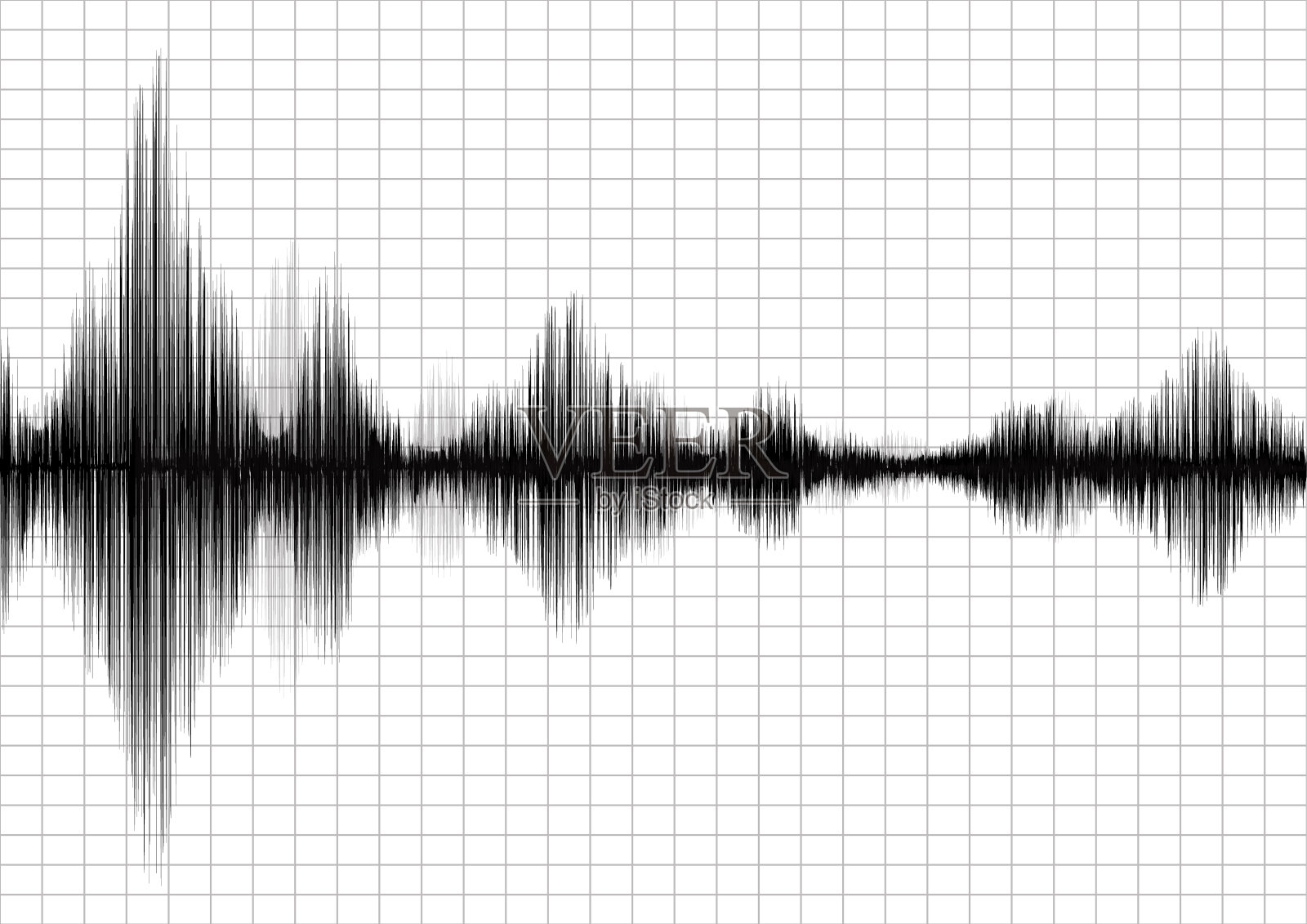 美丽的地震图，一个地震仪的图表，音频波形图的概念，设计教育和科学，矢量插图。插画图片素材