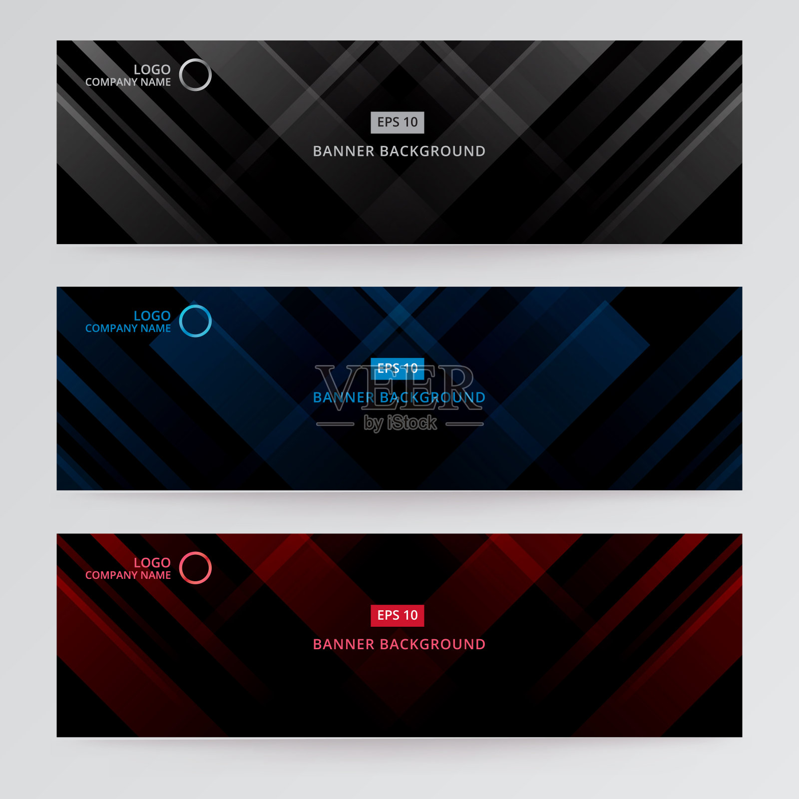 横幅网页模板抽象黑、灰、蓝、红技术设计设计模板素材