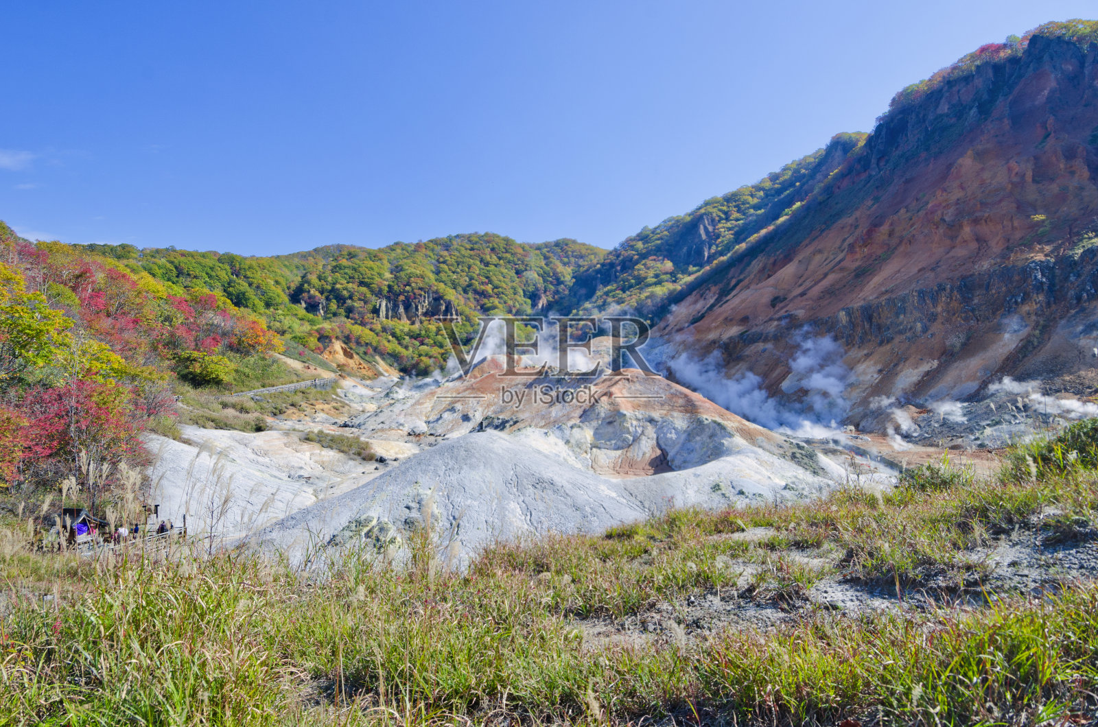 地狱谷，日本北海道立别市活火山照片摄影图片