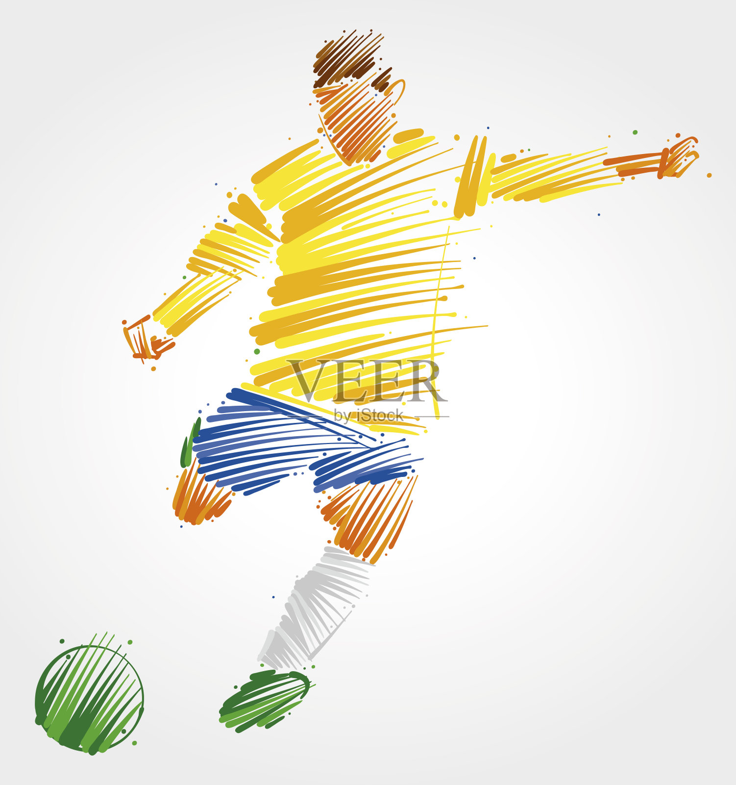 足球运动员在踢球插画图片素材