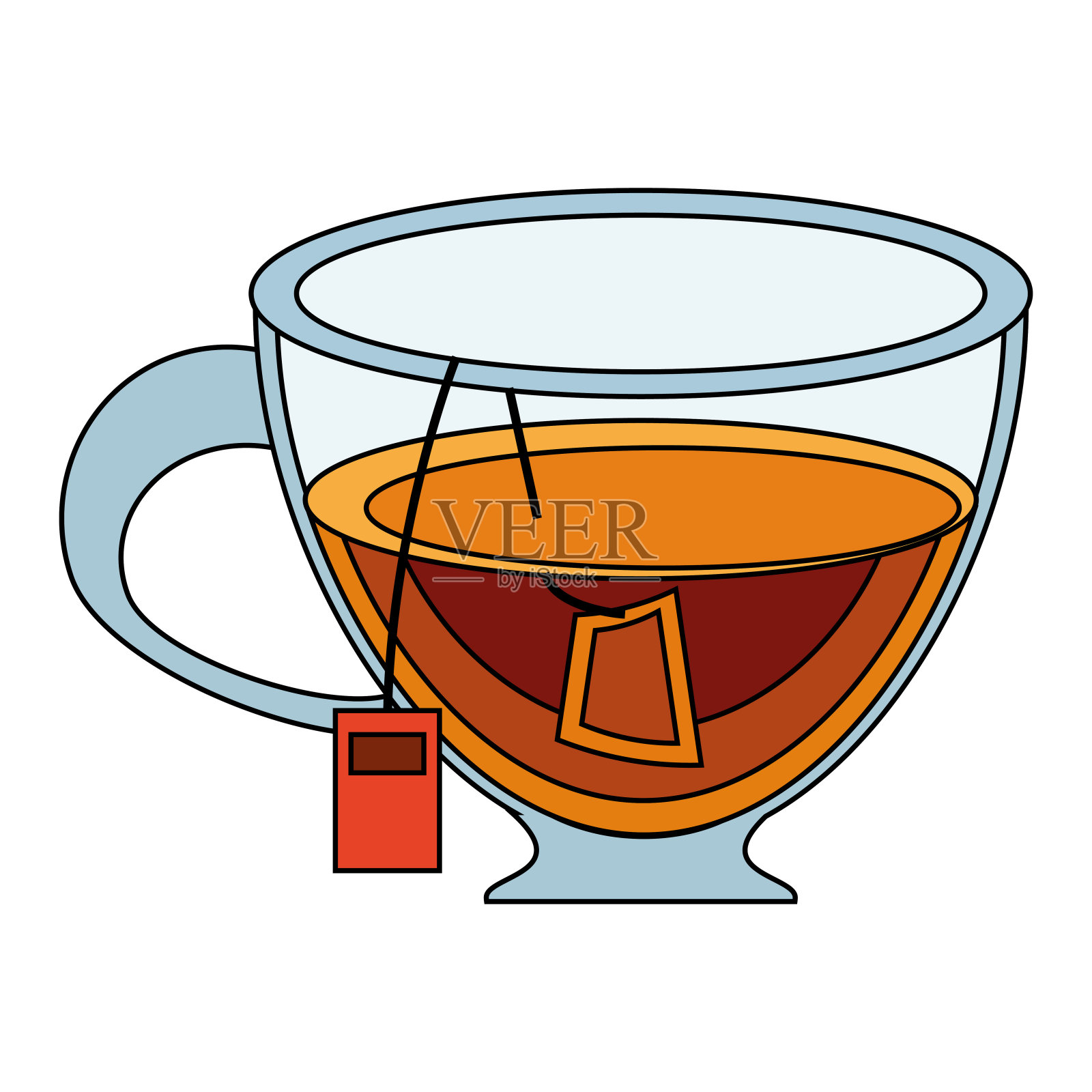 茶杯中的茶图标形象插画图片素材