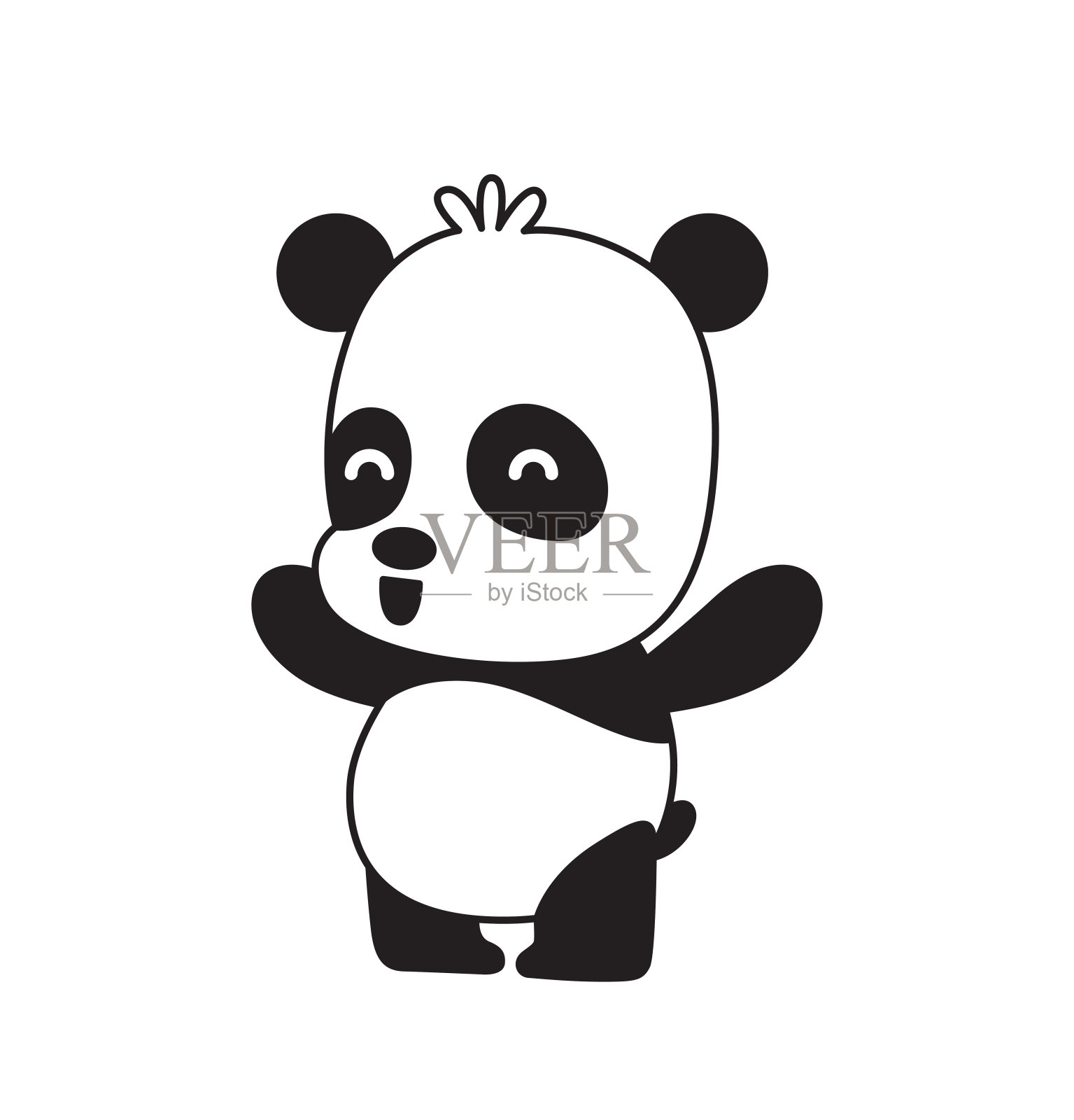 站着的黑白色熊猫图片素材免费下载 - 觅知网