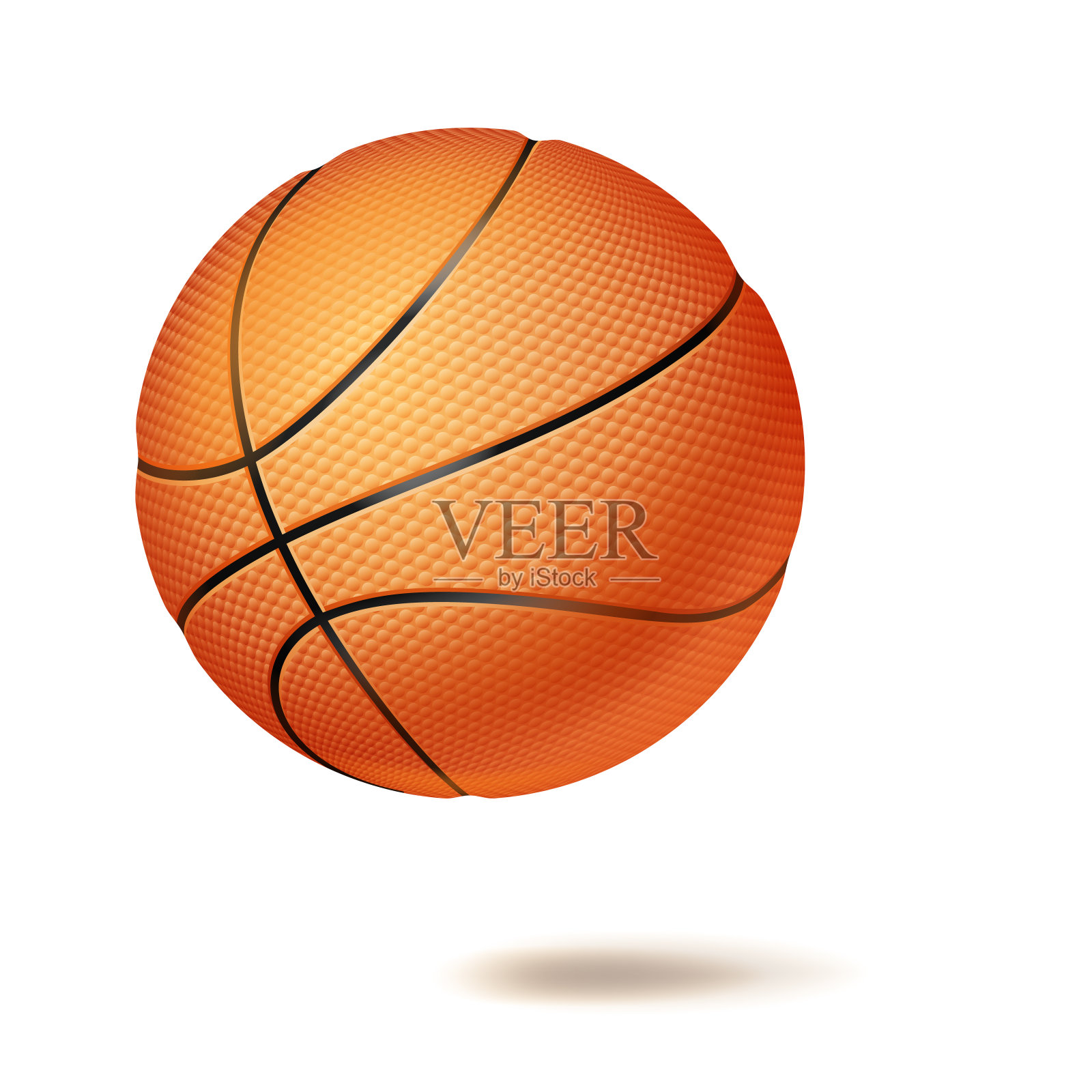3D篮球向量。经典的橙色球。插图插画图片素材