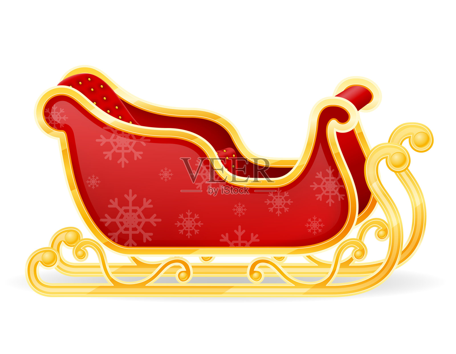 圣诞老人雪橇股票矢量插图插画图片素材
