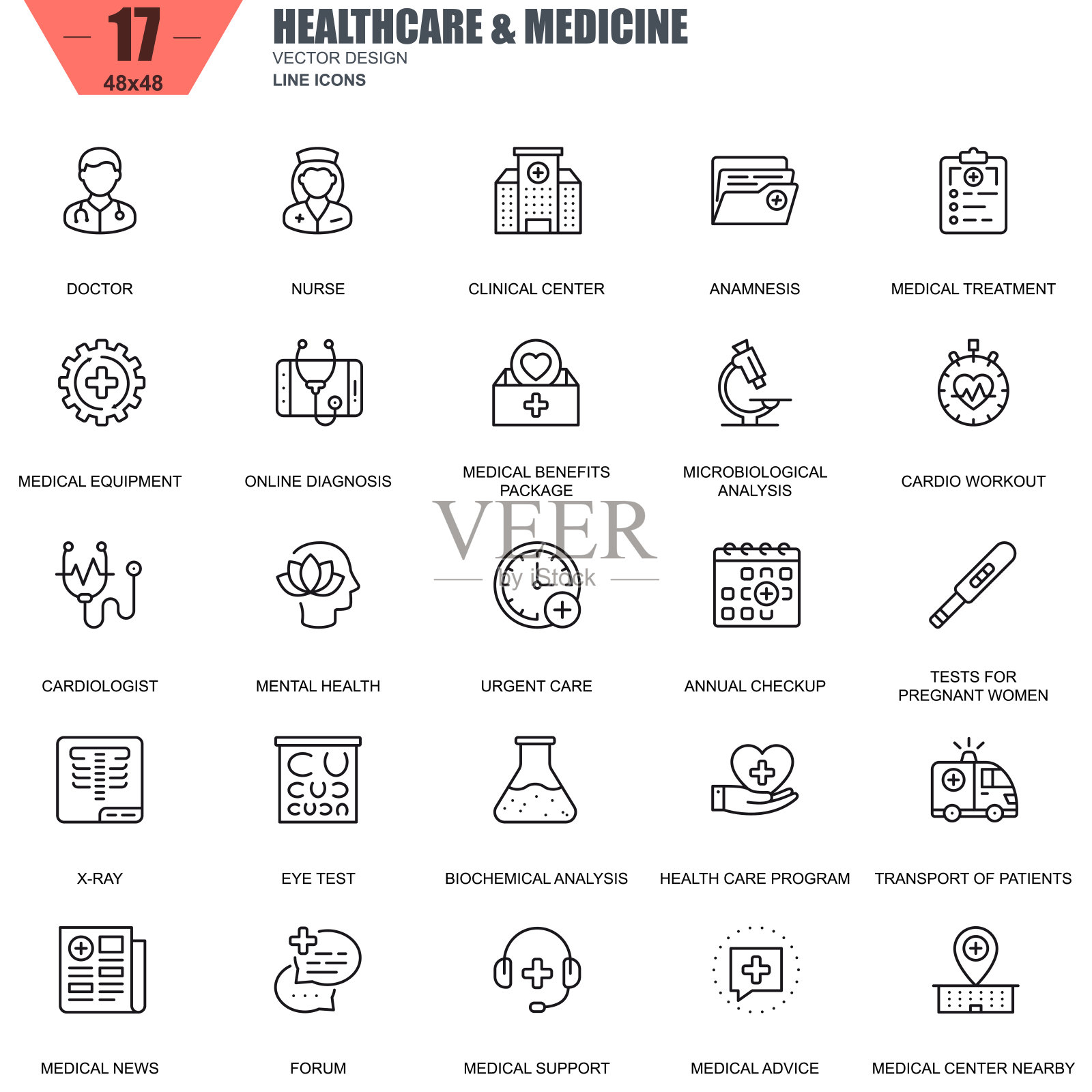 医疗保健和医疗，医院服务标志图标素材