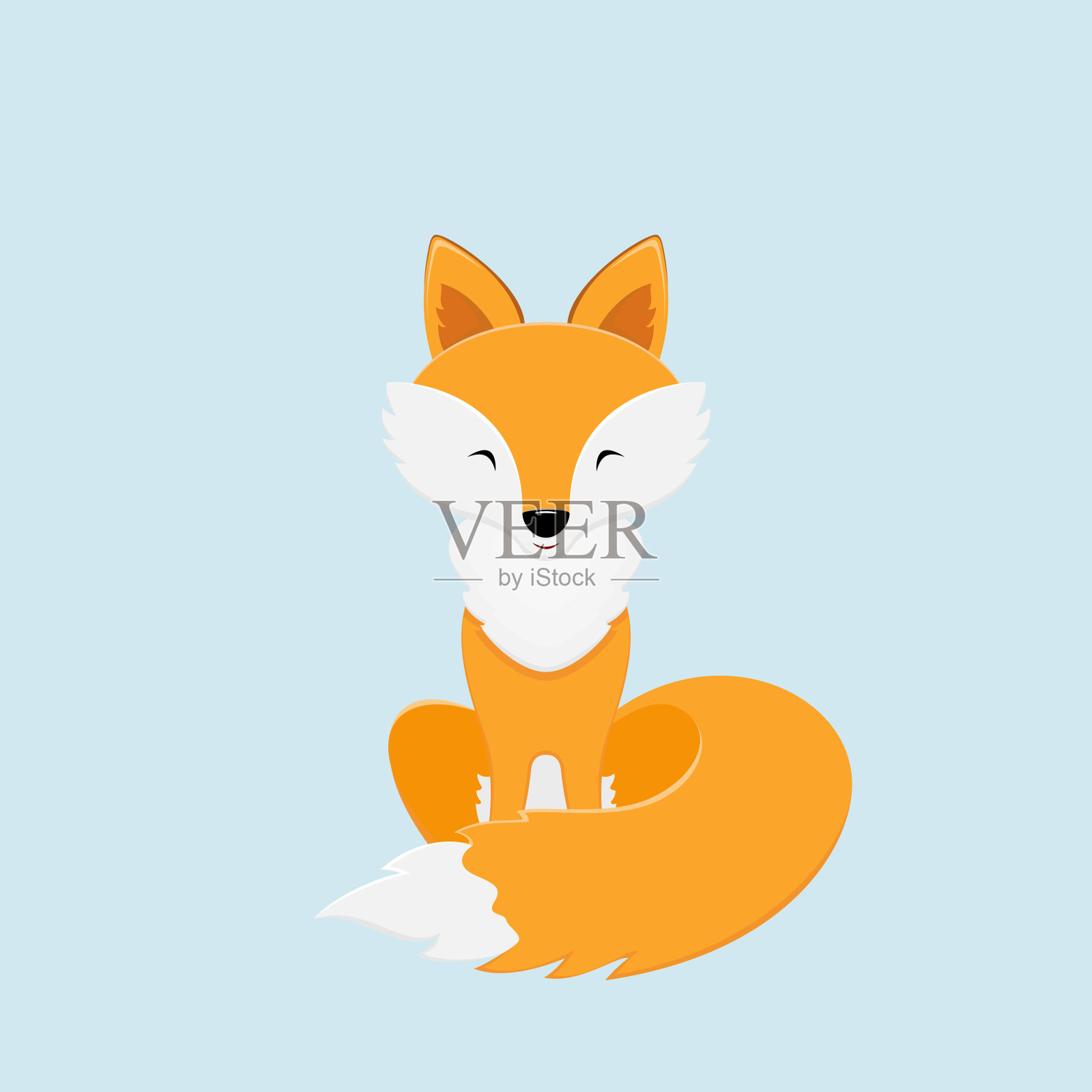 可爱的红狐狸设计元素图片