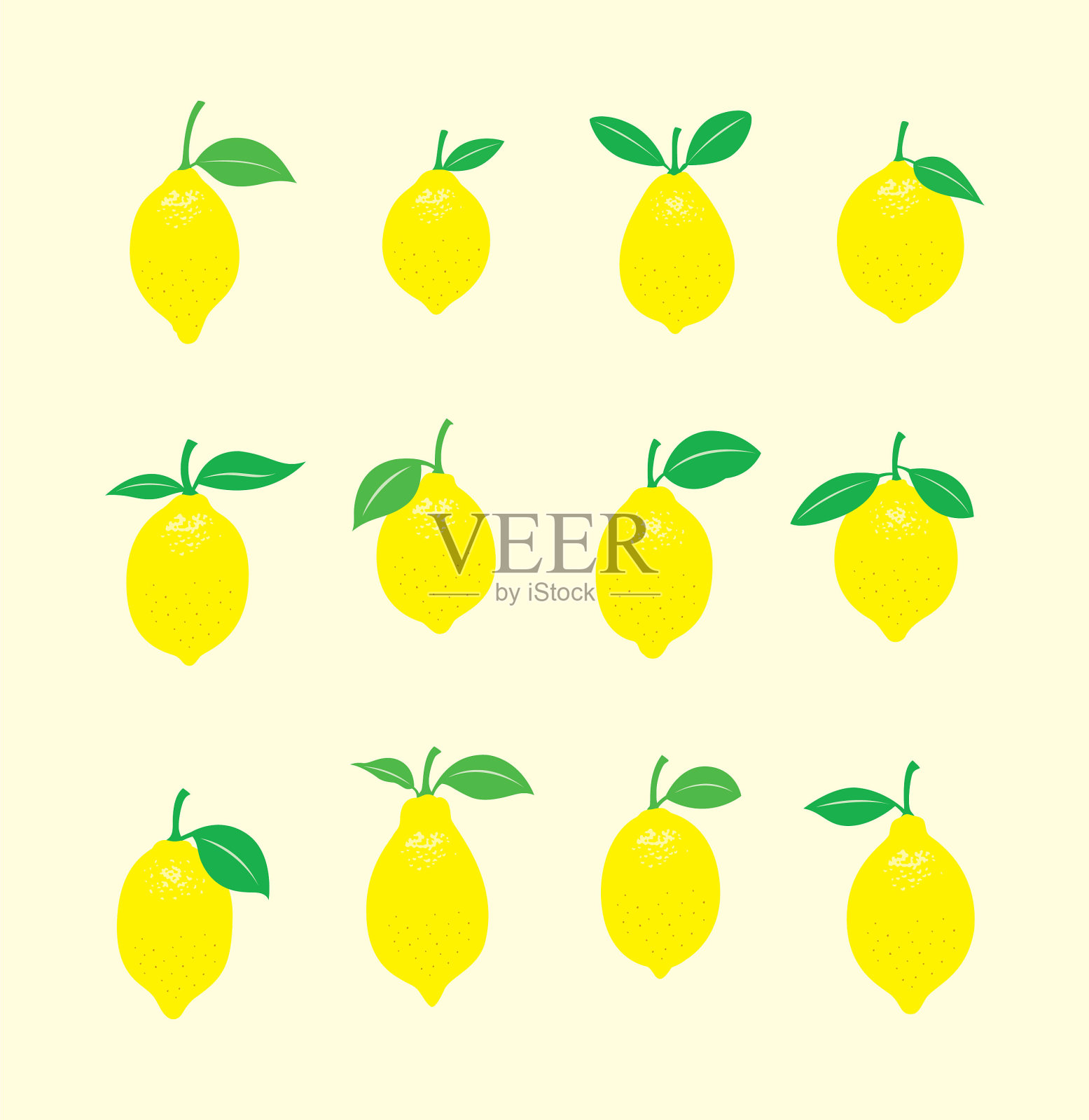 新鲜的柠檬向量插画图片素材