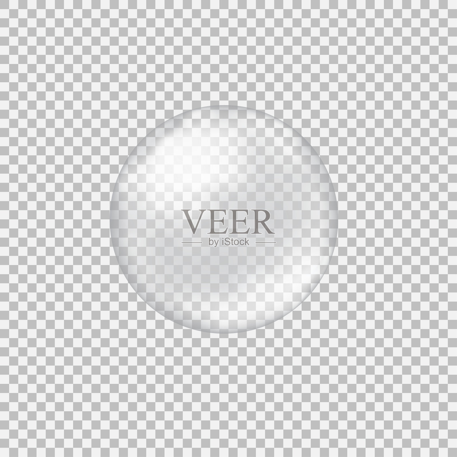 透明玻璃球与眩光和亮点设计元素图片