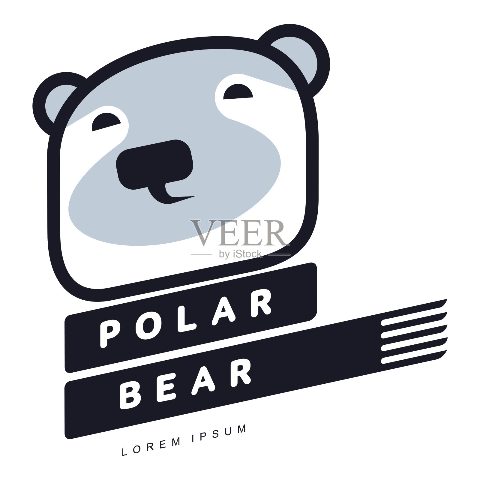 北极熊的头插画图片素材