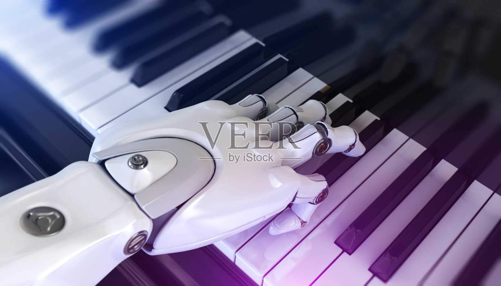 机器人弹钢琴插画图片素材