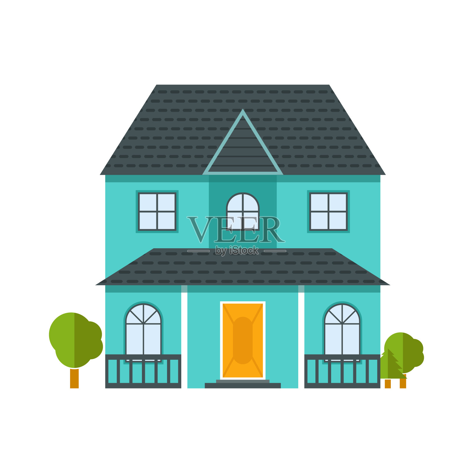 矢量插图的详细房子图标孤立在白色背景设计元素图片