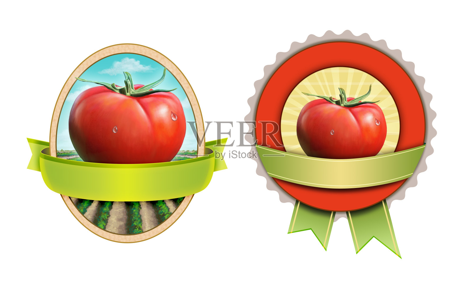 番茄标签与剪贴蒙版插画图片素材