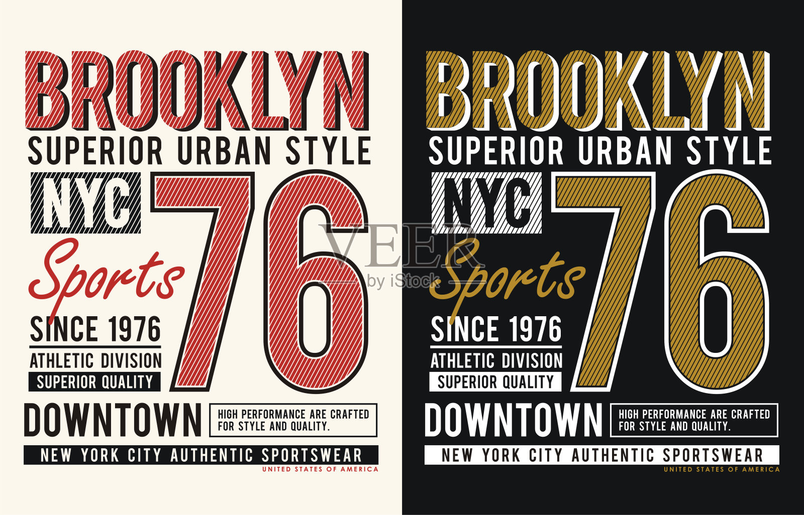 纽约布鲁克林的t恤印刷插画图片素材