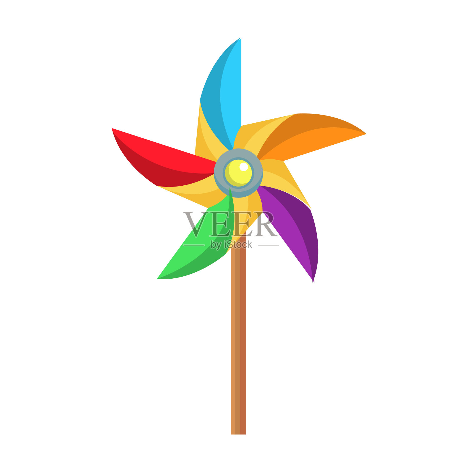 矢量纸风车，风车玩具的图标设计元素图片