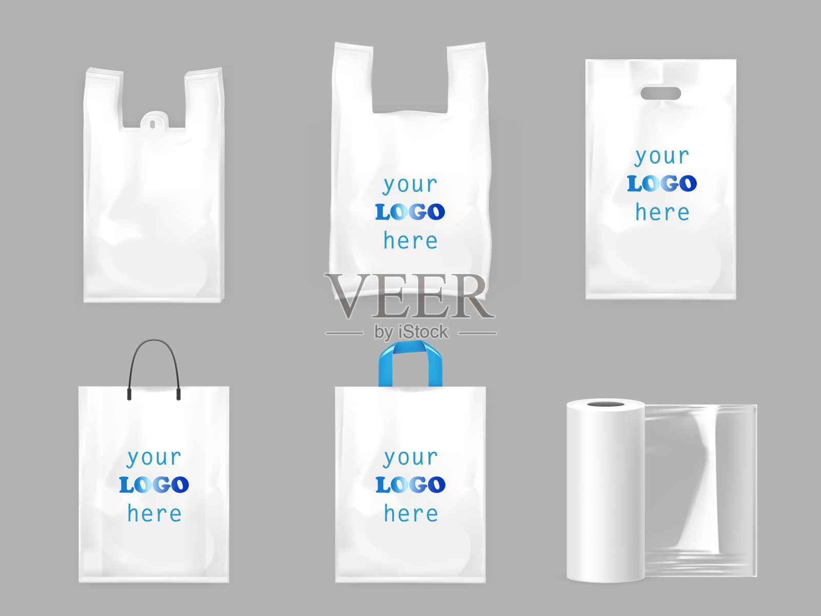 白色塑料购物袋设计元素图片