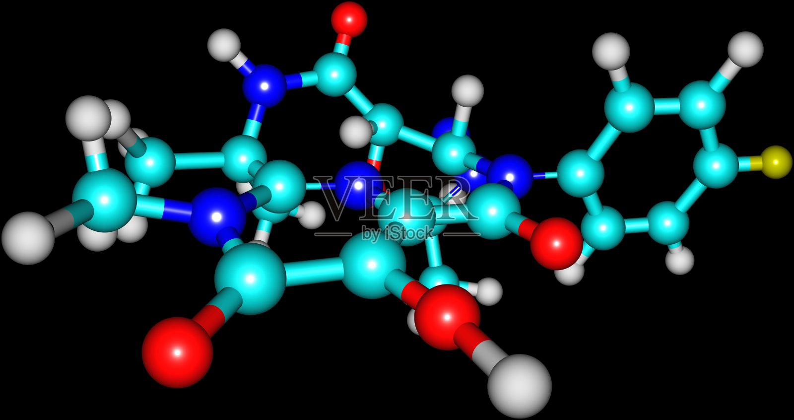 雷特格拉韦分子结构孤立在黑色上插画图片素材