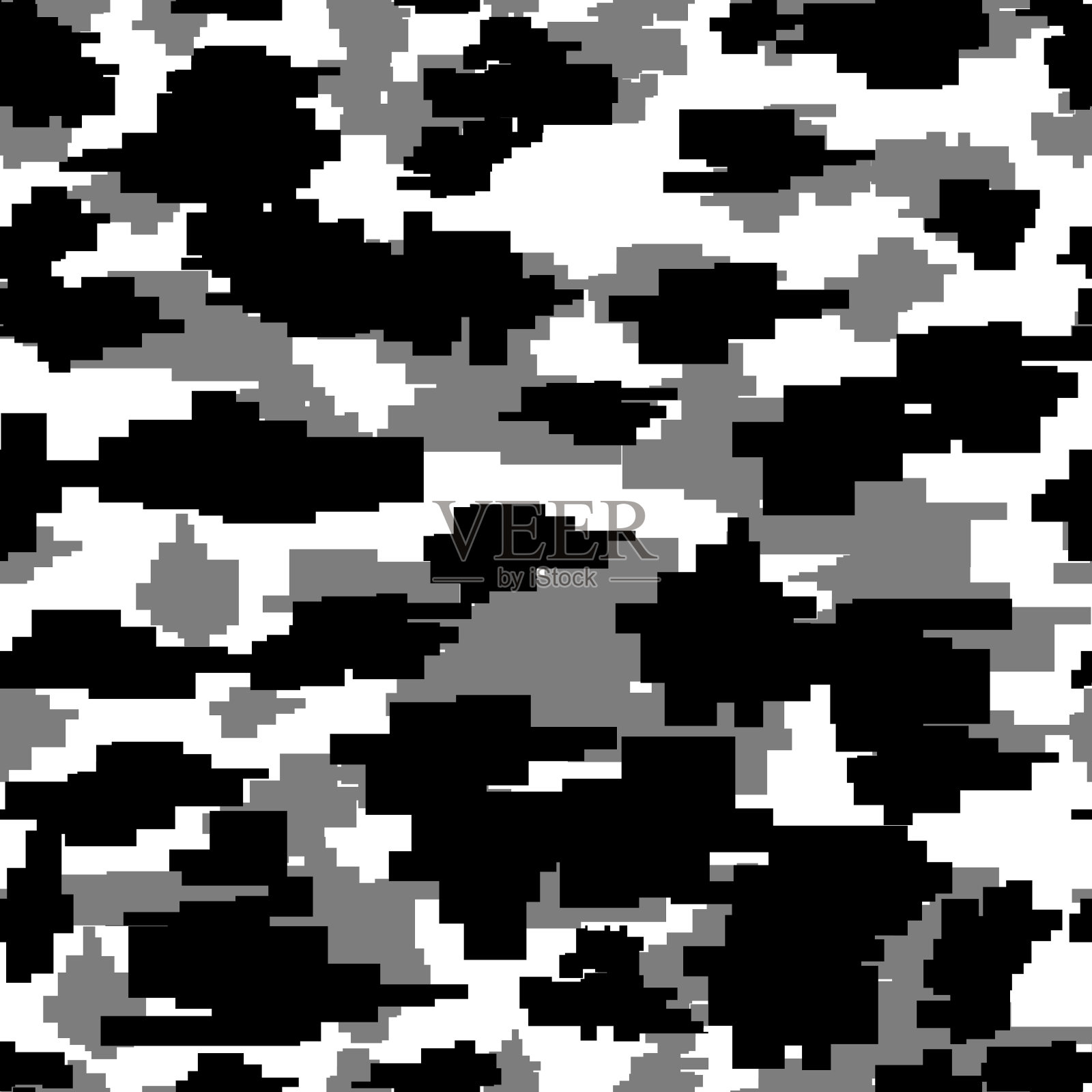 黑、灰、白三色无缝军用迷彩服插画图片素材
