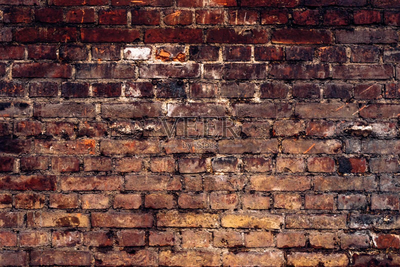 旧的棕色剥落的砖墙，复古的明亮背景照片摄影图片