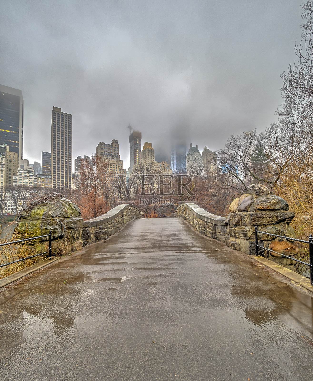 纽约中央公园，盖普斯托桥照片摄影图片