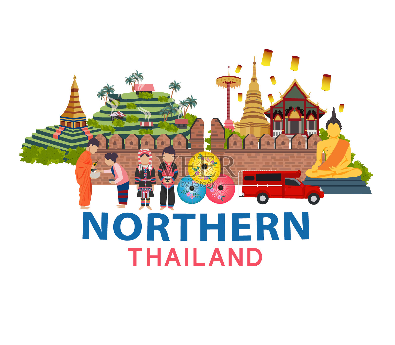 泰国旅游插画图片素材