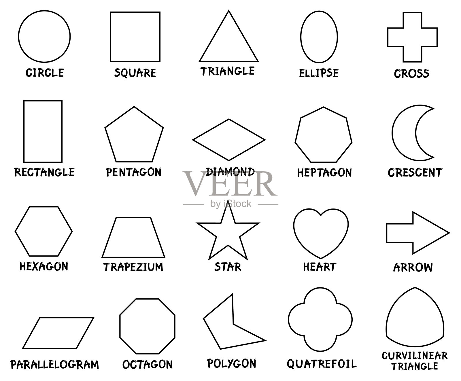 教育基本几何形状与标题设计元素图片