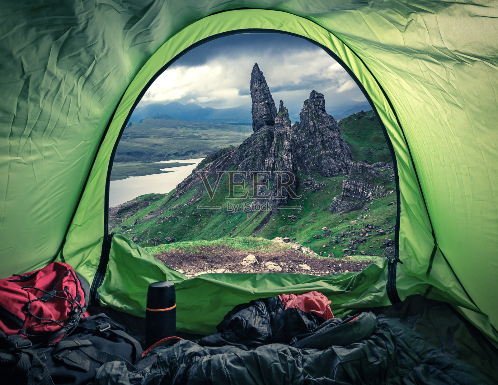 在苏格兰的斯托尔老人山顶露营照片摄影图片